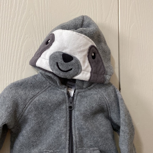 Carter’s Polar Fleece Grey Sloth Sweatsuit - Picture 3 of 7